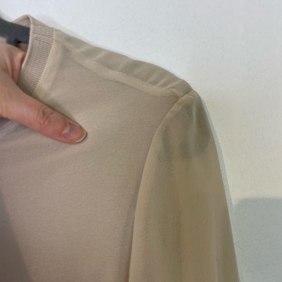 Zara neutral chiffon slits high low blouse - Picture 4 of 8